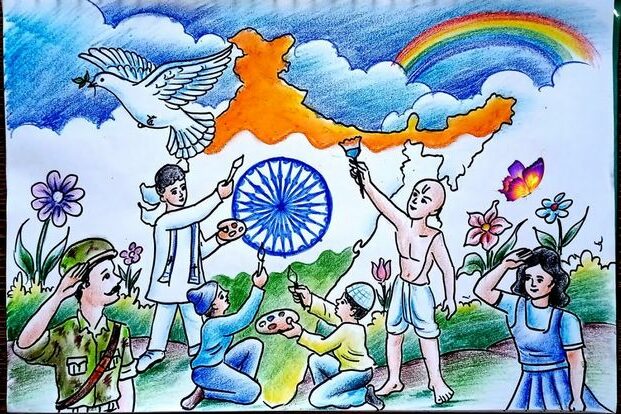 Independence Day drawing: Easy Swatantra Diwas drawing ideas for kids